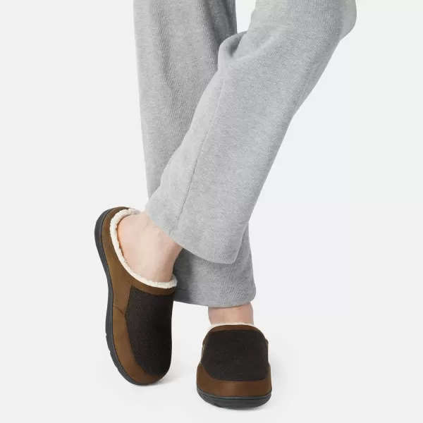 imageDREAM PAIRS Mens Cozy Memory Foam Slippers with Fuzzy Woollike Lining Slipon Washable Indoor Outdoor House ShoesBrown