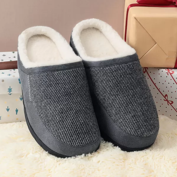 imageDREAM PAIRS Mens Cozy Memory Foam Slippers with Fuzzy Woollike Lining Slipon Washable Indoor Outdoor House ShoesLight Grey