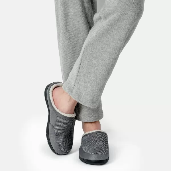 imageDREAM PAIRS Mens Cozy Memory Foam Slippers with Fuzzy Woollike Lining Slipon Washable Indoor Outdoor House ShoesLight Grey