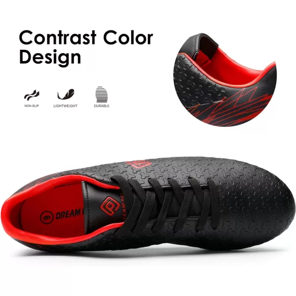 imageDREAM PAIRS Mens Firm Ground Soccer Cleats ShoesBlackRed