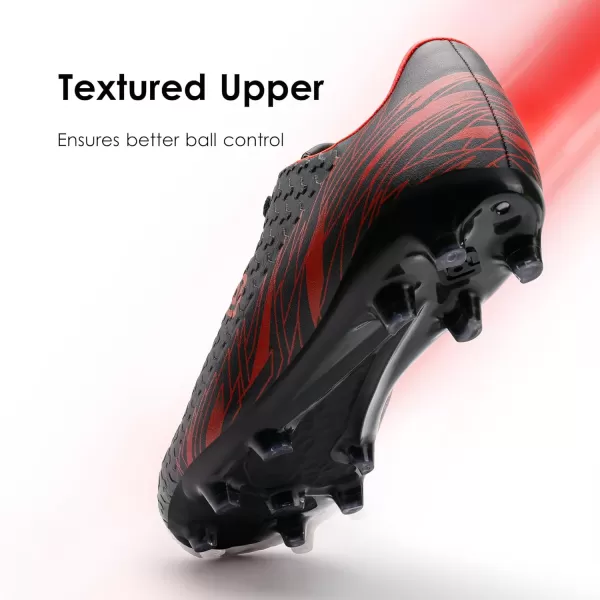 imageDREAM PAIRS Mens Firm Ground Soccer Cleats ShoesBlackRed