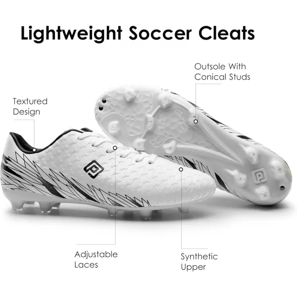 imageDREAM PAIRS Mens Firm Ground Soccer Cleats ShoesWhiteBlack