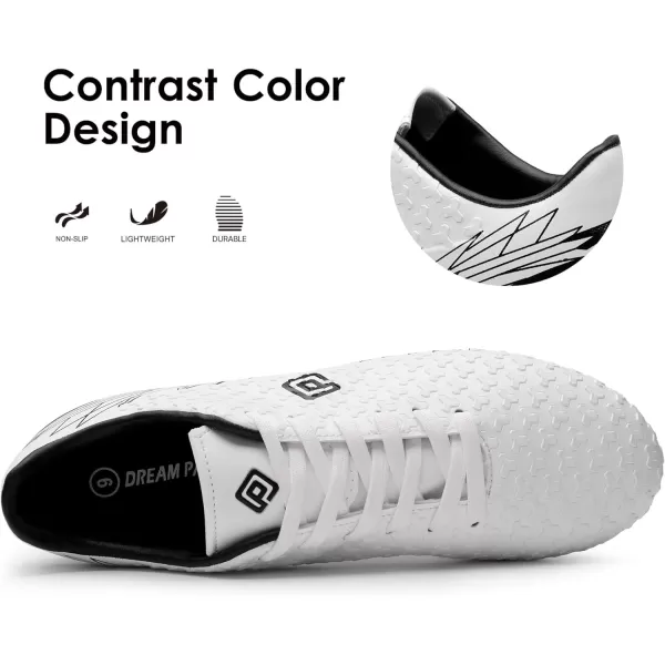 imageDREAM PAIRS Mens Firm Ground Soccer Cleats ShoesWhiteBlack