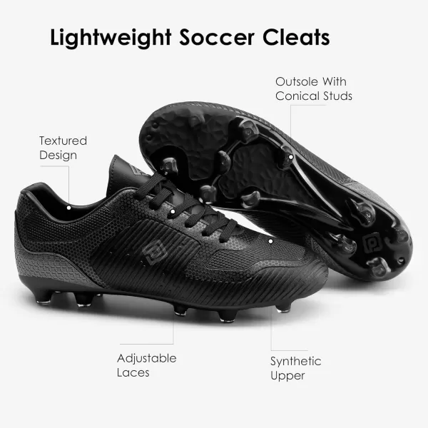 imageDREAM PAIRS Mens Firm Ground Soccer Cleats Soccer ShoesBlackGrey