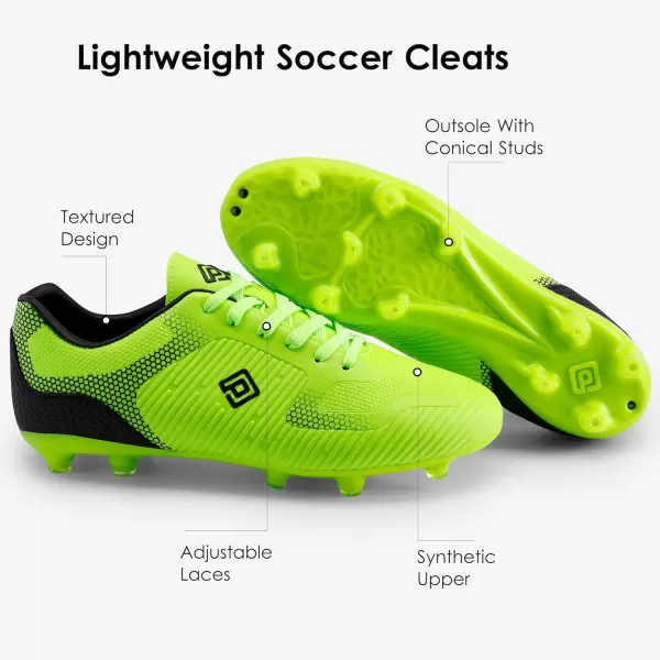 imageDREAM PAIRS Mens Firm Ground Soccer Cleats Soccer ShoesNeonGreenBlack
