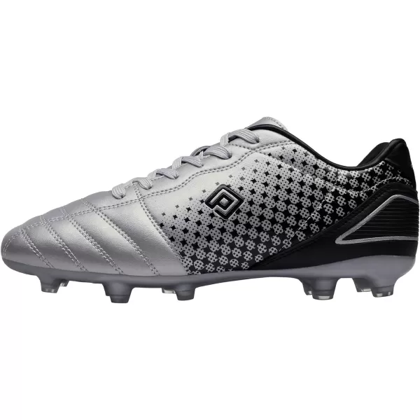 imageDREAM PAIRS Mens Firm Ground Soccer Cleats Soccer ShoesSilverBlack