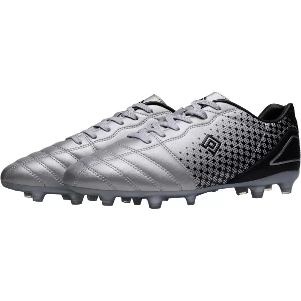 imageDREAM PAIRS Mens Firm Ground Soccer Cleats Soccer ShoesSilverBlack