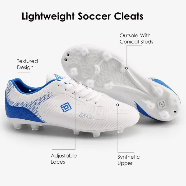 imageDREAM PAIRS Mens Firm Ground Soccer Cleats Soccer ShoesWhiteRoyal