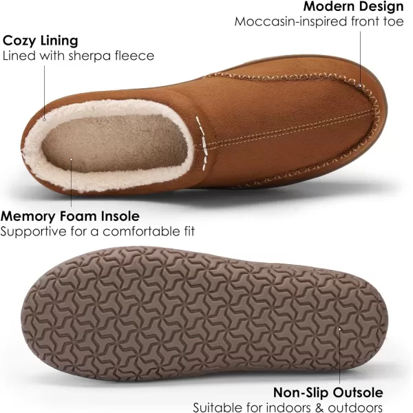 imageDREAM PAIRS Mens Fuzzy Memory Foam Slipon Moccasin Washable House Slippers Cozy Warm WoolLike Lining and AntiSkid Rubber Sole for Indoor and Outdoor WearTan