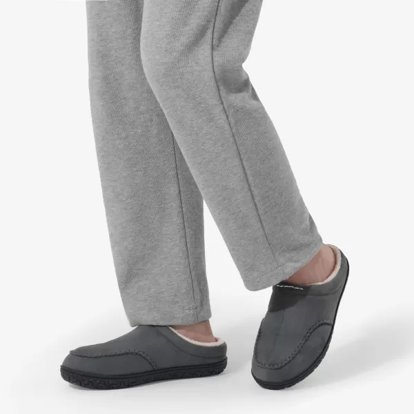 imageDREAM PAIRS Mens Fuzzy Memory Foam Slipon Moccasin Washable House Slippers Cozy Warm WoolLike Lining and AntiSkid Rubber Sole for Indoor and Outdoor WearDark Grey