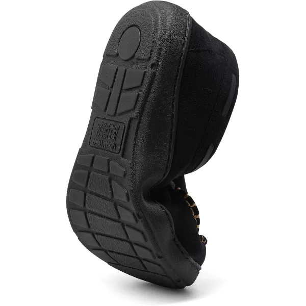 imageDREAM PAIRS Mens Fuzzy Microsuede Moccasin Slippers with Plush Lining House ShoesBlack