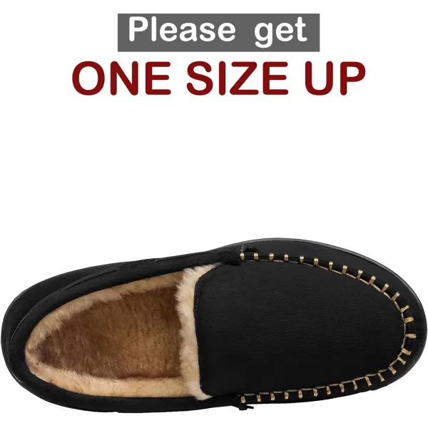 imageDREAM PAIRS Mens Fuzzy Microsuede Moccasin Slippers with Plush Lining House ShoesBlack