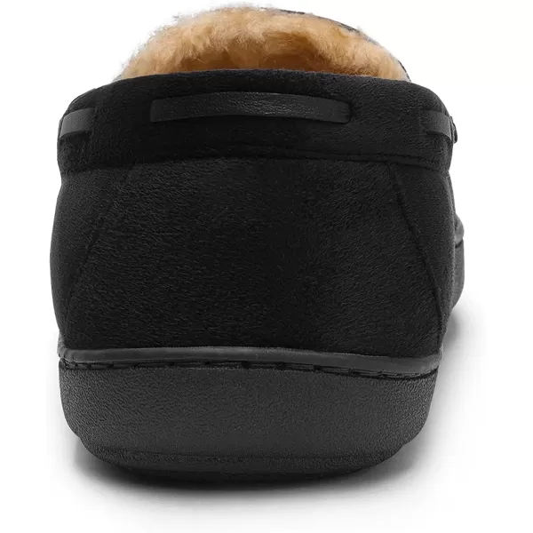 imageDREAM PAIRS Mens Fuzzy Microsuede Moccasin Slippers with Plush Lining House ShoesBlack
