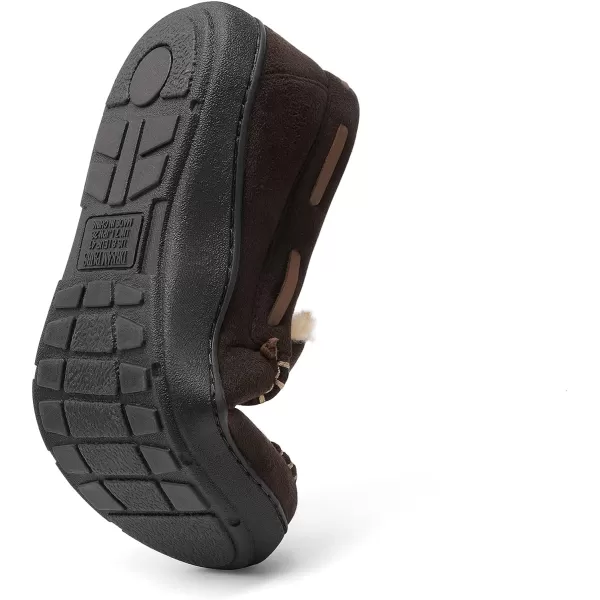 imageDREAM PAIRS Mens Fuzzy Microsuede Moccasin Slippers with Plush Lining House ShoesCoffee