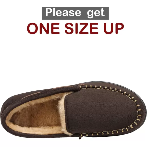 imageDREAM PAIRS Mens Fuzzy Microsuede Moccasin Slippers with Plush Lining House ShoesCoffee