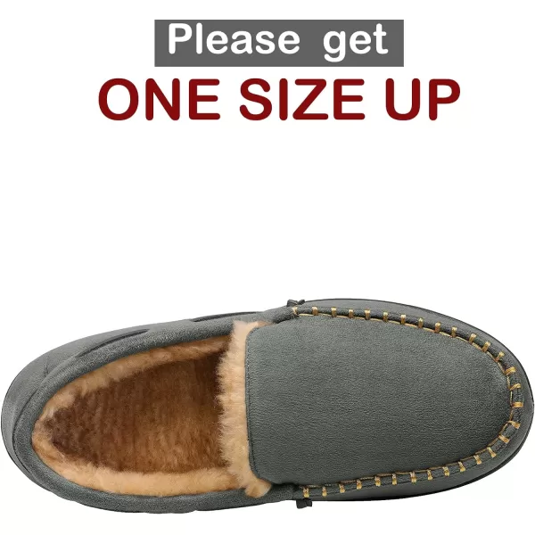imageDREAM PAIRS Mens Fuzzy Microsuede Moccasin Slippers with Plush Lining House ShoesGrey