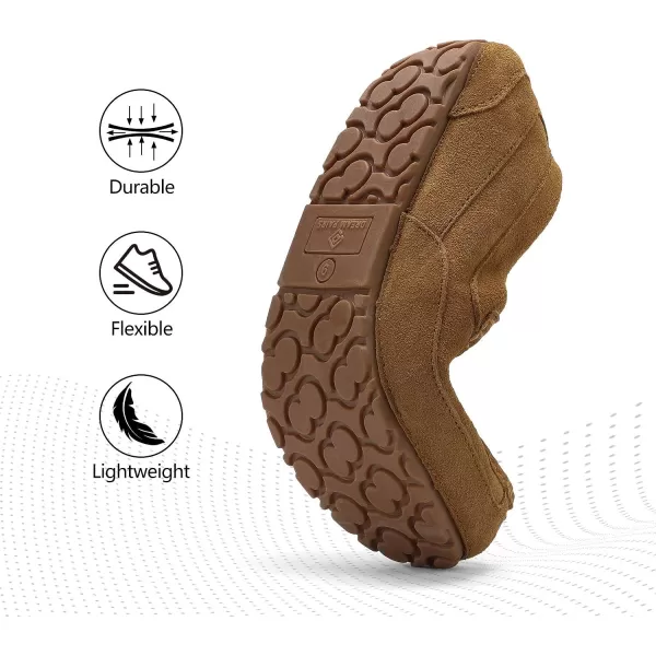 imageDREAM PAIRS Mens House Slippers Moccasin Indoor Outdoor Fuzzy Furry Loafers Suede Leather Warm Comfortable Shoes01tan