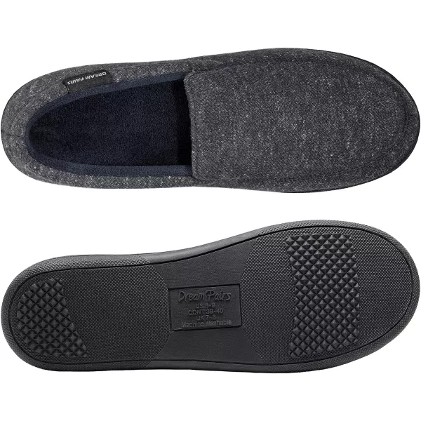 imageDREAM PAIRS Mens House Slippers Moccasins Style For IndoorOutdoor With Highdensity Memory Foam Winter Warm House ShoesBlue