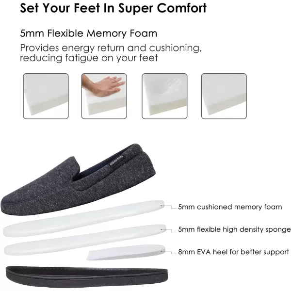 imageDREAM PAIRS Mens House Slippers Moccasins Style For IndoorOutdoor With Highdensity Memory Foam Winter Warm House ShoesBlue