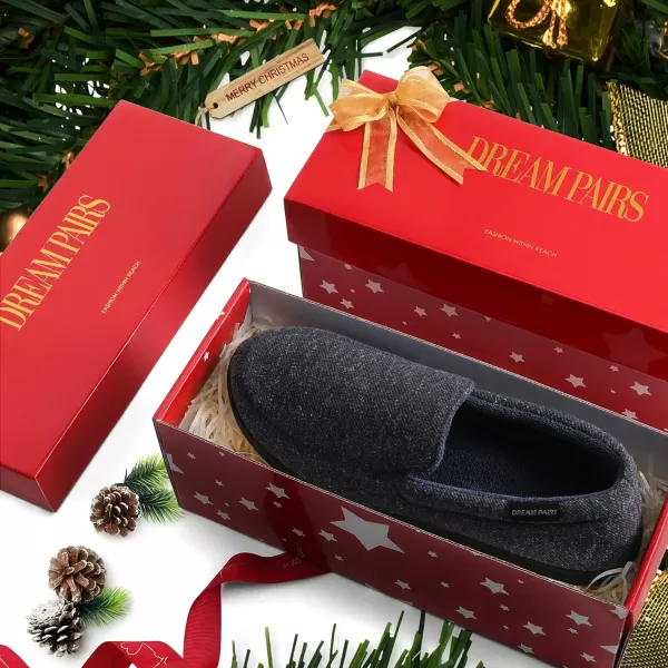 imageDREAM PAIRS Mens House Slippers Moccasins Style For IndoorOutdoor With Highdensity Memory Foam Winter Warm House ShoesBlue