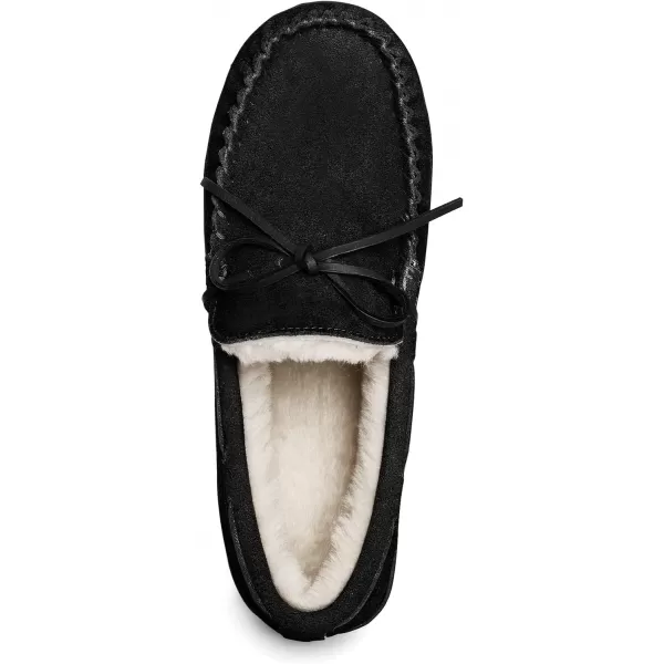 imageDREAM PAIRS Mens Moccasin Slippers Fuzzy Plush House Shoes Indoor Outdoor Fleece Lining LoafersBlack