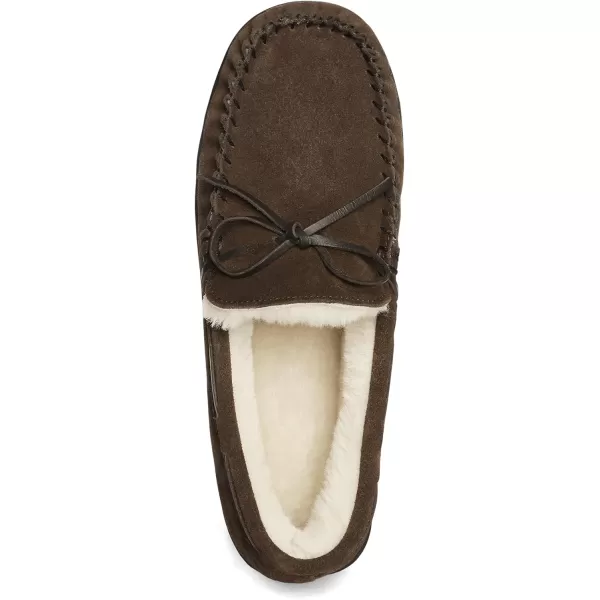 imageDREAM PAIRS Mens Moccasin Slippers Fuzzy Plush House Shoes Indoor Outdoor Fleece Lining LoafersBrown