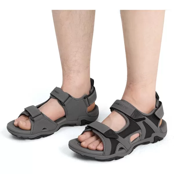 imageDREAM PAIRS Mens Sandals Hiking Water Beach Sport Outdoor Athletic Arch Support Summer SandalsGrey