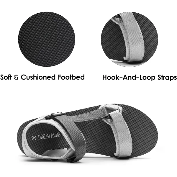 imageDREAM PAIRS Mens Sandals Lightweght Outdoor Hiking Sandals Waterproof Athletic Sports Walking Water Sandals With Soft Eva Midsole For Beach Summer Vocation Travel AdventureGreyBlack