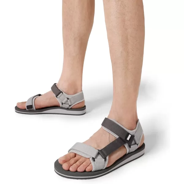 imageDREAM PAIRS Mens Sandals Lightweght Outdoor Hiking Sandals Waterproof Athletic Sports Walking Water Sandals With Soft Eva Midsole For Beach Summer Vocation Travel AdventureGreyBlack