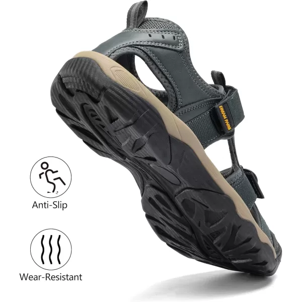imageDREAM PAIRS Mens Sport Outdoor Hiking Sandals Closed Toe Athletic Adventure Beach Fisherman Water SandalsBlue