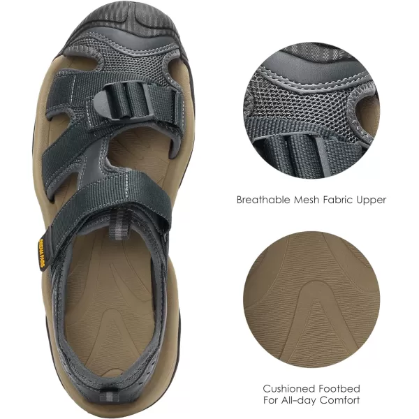 imageDREAM PAIRS Mens Sport Outdoor Hiking Sandals Closed Toe Athletic Adventure Beach Fisherman Water SandalsBlue