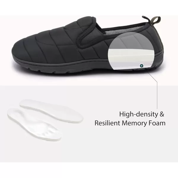 imageDREAM PAIRS Mens Waterresistant Winter Warm Slippers Slipon Indoor Outdoor Machine Washable House ShoesBlack