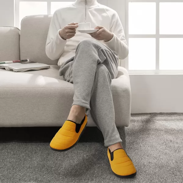 imageDREAM PAIRS Mens Waterresistant Winter Warm Slippers Slipon Indoor Outdoor Machine Washable House ShoesYellow