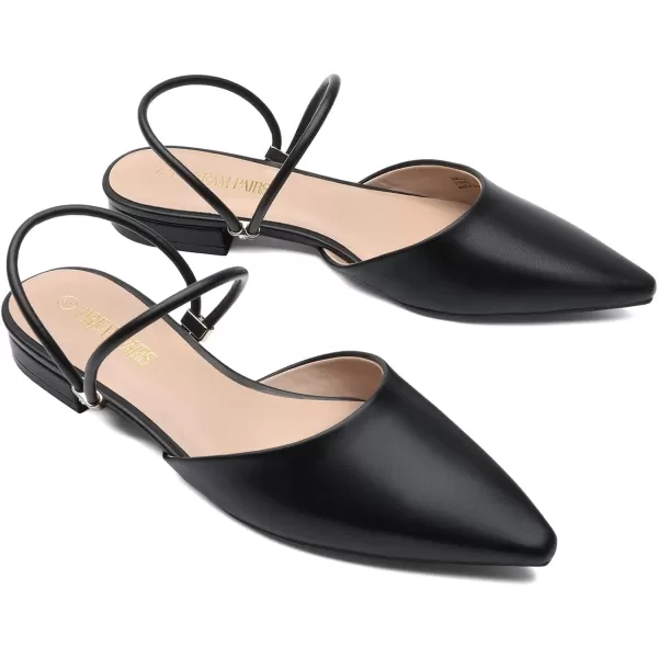 imageDREAM PAIRS Mules for Women Flats Pointed Toe TwoWay Wear Slip on Slides ShoesBlack