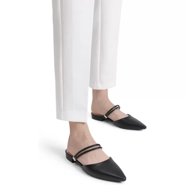 imageDREAM PAIRS Mules for Women Flats Pointed Toe TwoWay Wear Slip on Slides ShoesBlack