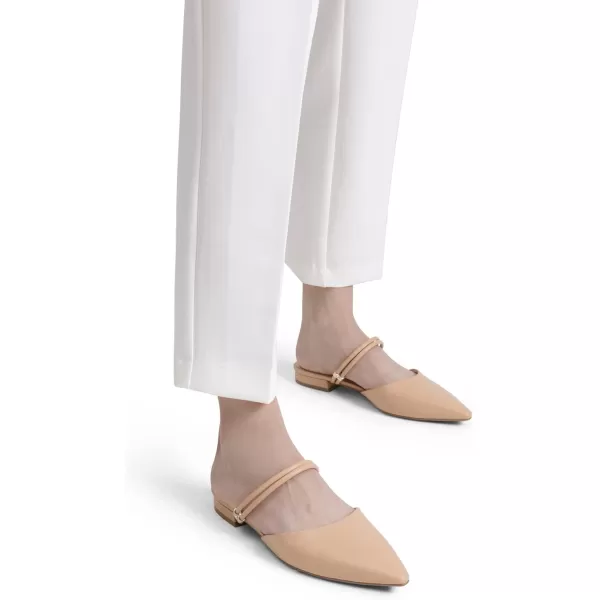 imageDREAM PAIRS Mules for Women Flats Pointed Toe TwoWay Wear Slip on Slides ShoesNude