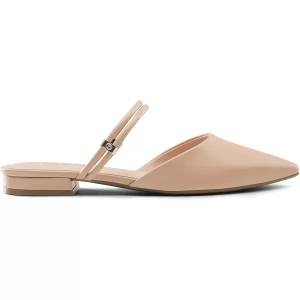 imageDREAM PAIRS Mules for Women Flats Pointed Toe TwoWay Wear Slip on Slides ShoesNude