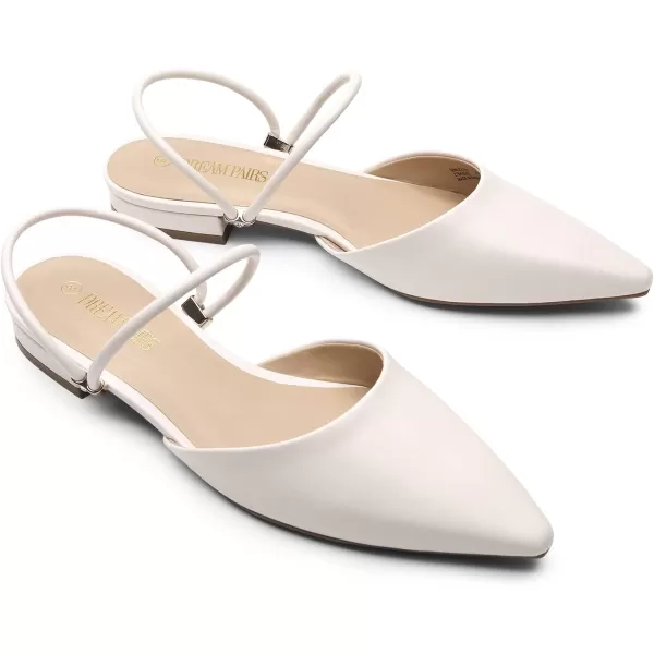 imageDREAM PAIRS Mules for Women Flats Pointed Toe TwoWay Wear Slip on Slides ShoesWhite