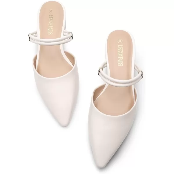 imageDREAM PAIRS Mules for Women Flats Pointed Toe TwoWay Wear Slip on Slides ShoesWhite