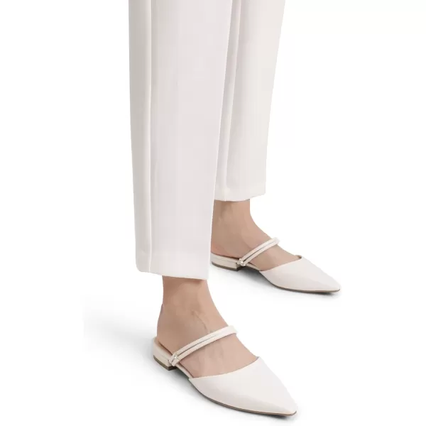 imageDREAM PAIRS Mules for Women Flats Pointed Toe TwoWay Wear Slip on Slides ShoesWhite