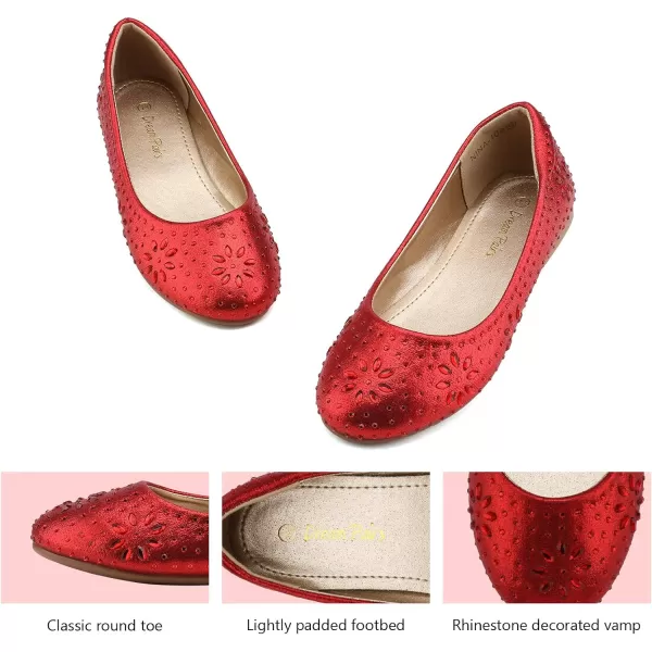 imageDREAM PAIRS Nina100 Girls Dress Shoes Classic Ballet FlatsRed