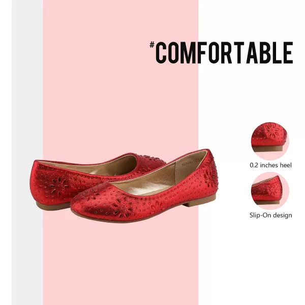 imageDREAM PAIRS Nina100 Girls Dress Shoes Classic Ballet FlatsRed