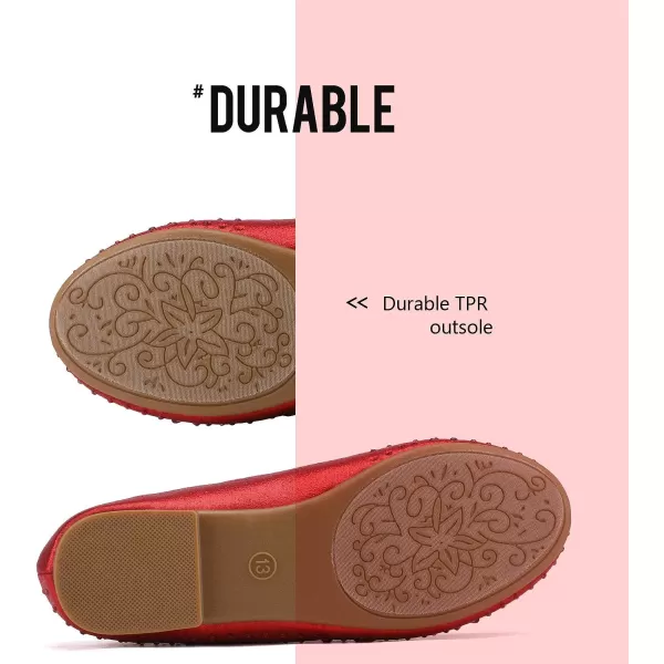 imageDREAM PAIRS Nina100 Girls Dress Shoes Classic Ballet FlatsRed