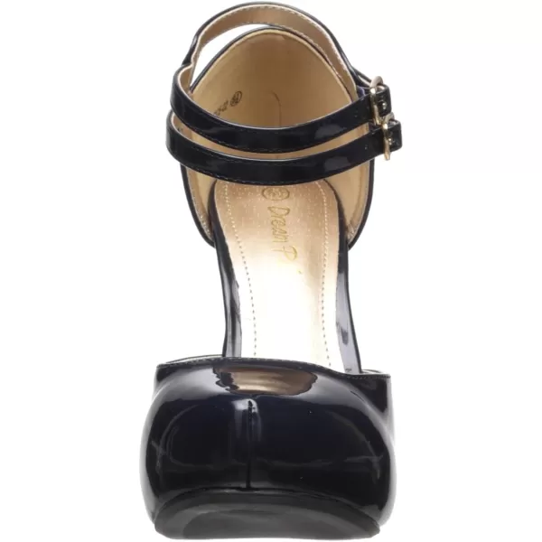 imageDREAM PAIRS Office02 Womens Classy Mary Jane Double Ankle Strap Almond Toe High Heel Pumps NewNavy Pat