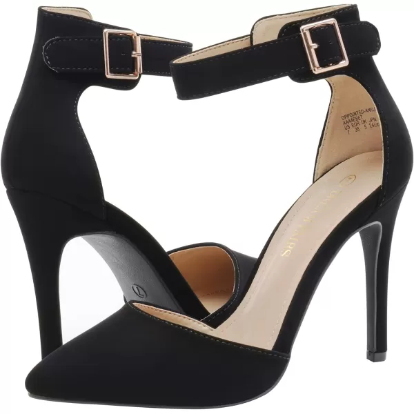 imageDREAM PAIRS OppointedAnkle Womens Pointed Toe Ankle Strap DOrsay High Heel Stiletto Pumps ShoesBlackNubuck