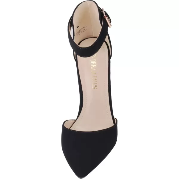 imageDREAM PAIRS OppointedAnkle Womens Pointed Toe Ankle Strap DOrsay High Heel Stiletto Pumps ShoesBlackNubuck