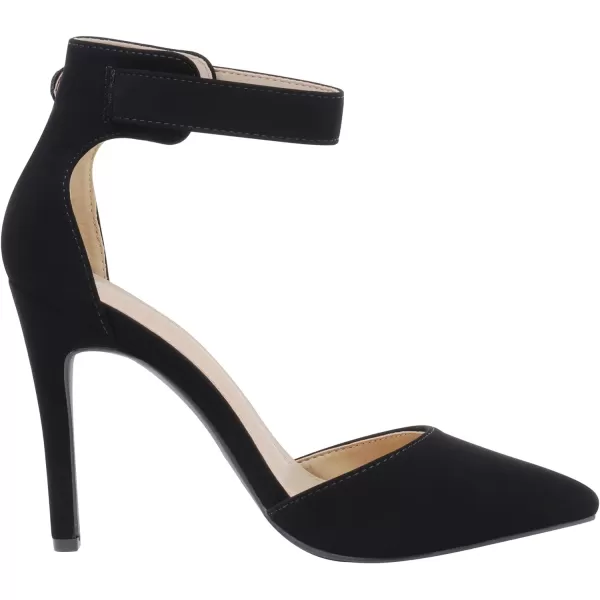 imageDREAM PAIRS OppointedAnkle Womens Pointed Toe Ankle Strap DOrsay High Heel Stiletto Pumps ShoesBlackNubuck