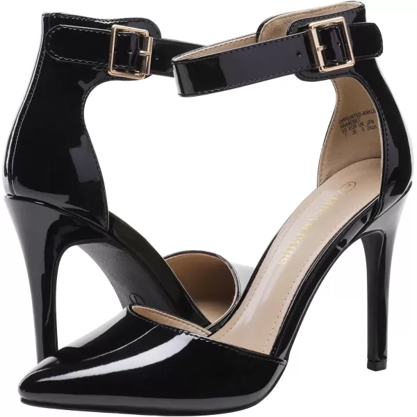 imageDREAM PAIRS OppointedAnkle Womens Pointed Toe Ankle Strap DOrsay High Heel Stiletto Pumps ShoesBlackPat