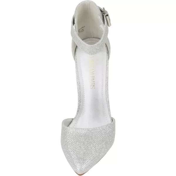 imageDREAM PAIRS OppointedAnkle Womens Pointed Toe Ankle Strap DOrsay High Heel Stiletto Pumps ShoesOppointedanklesilver Glitter