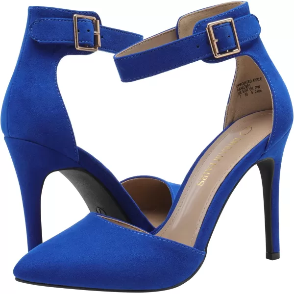 imageDREAM PAIRS OppointedAnkle Womens Pointed Toe Ankle Strap DOrsay High Heel Stiletto Pumps ShoesRoyalBlue